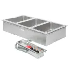 image of APW Wyott HFW-3DS 15"  Insulated Three Pan Drop In Hot Food Well with Drain