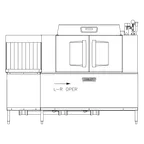 image of Hobart CL86C-BAS+BUILDUP 86" Conveyor Dishwasher-340 Rack/Hr-High/Low (convertible) Specify Tank