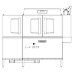 image of Hobart CL76-BAS+BUILDUP 76" Conveyor Dishwasher, 245 Rack/Hr - High/Low (convertible) Specify Tank