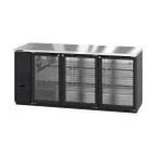 image of Hoshizaki BB80-G 80" Three Section 3 Swinging Glass Door Back Bar Cooler, 26.74 cu. ft.