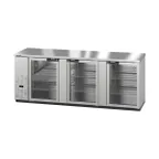 image of Hoshizaki BB95-G-S 95" Three Section 3 Swinging Glass Door Back Bar Cooler, 32.53 cu. ft.