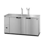 image of Hoshizaki DD69-S Stainless Steel Single/Double Tap Kegerator Beer Dispenser, 3x1/2 Keg Capacity