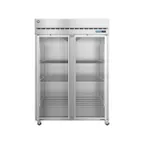 image of Hoshizaki F2A-FG 55" Two Section Reach-In Freezer w/ 2 Glass Doors, Top Mount, 50 cu. ft.