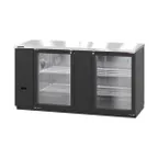 image of Hoshizaki BB69-G 69" Two Section 2 Swinging Glass Door Back Bar Cooler, 22.14 cu. ft.