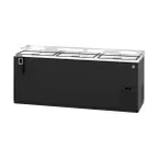 image of Hoshizaki CC80 80" Three Section Black Horizontal Bottle Cooler, 24.67 cu. ft.