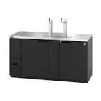 image of Hoshizaki DD69 Black Single/Double Tap Kegerator Beer Dispenser - 3 x 1/2 Keg Capacity