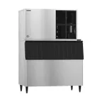 image of Hoshizaki KM-1601SAJ/B-800SF Air Cooled Crescent 1513 lb Ice Machine with Bin, 800 lb Storage