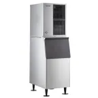 image of Hoshizaki KM-520MAJ/B-300SF Air Cooled Crescent 556 lb Ice Machine with Bin, 300 lb Storage