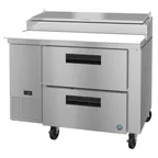 image of Hoshizaki PR46B-D2 46" 1-Section Refrigerated Pizza Prep Table w/ 2 Drawers, (6) 1/3 Size Pans