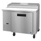image of Hoshizaki PR46B 46" 1-Section Refrigerated Pizza Prep Table w/ 1 Door, (6) 1/3 Size Pans