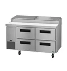 image of Hoshizaki PR60B-D4 60" Two Section Refrigerated Pizza Prep Table w/ 4 Drawers, (8) 1/3 Size Pans