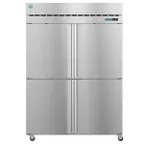 image of Hoshizaki PT2A-HS-HS 2-Section Pass-Thru Refrigerator w/ 8 Solid Half Doors, Top Mount, Stainless Steel, 53 cu. ft.