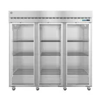 image of Hoshizaki R3A-FG 82" 3-Section Reach-In Refrigerator w/ 3 Glass Full Doors, Top Mounted, Stainless Steel, 79 cu. ft.