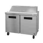 image of Hoshizaki SR48B-12 48" Two Section Sandwich / Salad Prep Table w/ 2 Doors, 12 Pans