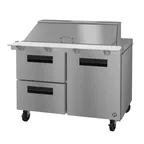 image of Hoshizaki SR48B-18MD2 48" Mega Top Sandwich / Salad Prep Table w/ 2 Drawers & 1 Door, 18 Pans