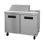 image of Hoshizaki SR48B-8 48" Two Section Sandwich / Salad Prep Table w/ 2 Doors, 8 Pans