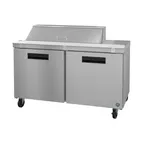 image of Hoshizaki SR60B-12 60" Two Section Sandwich / Salad Prep Table w/ 2 Doors, 12 Pans