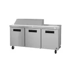 image of Hoshizaki SR72B-12 72" Three Section Sandwich / Salad Prep Table w/ 3 Doors, 12 Pans