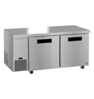 image of Hoshizaki ULF67B 67" 2-Door Undercounter Freezer, Stainless Steel, 19.97 cu. ft.
