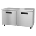 image of Hoshizaki UR60B-01 60" Two Section Undercounter Refrigerator w/ 2 Doors, 15 cu. ft.