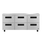 image of Hoshizaki UR72B-LPD6 72" 6-Drawer Undercounter Refrigerator, Stainless Steel, 18.27 cu. ft.