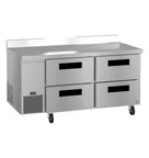image of Hoshizaki WLR67B-D4 67" Two Section WorkTop Refrigerator, 4 Drawers, 19.97 cu. ft.
