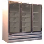 image of Howard-McCray GF65BM-S-FF 78" 3 Glass Door Merchandiser Freezer, Stainless Steel, 65 cu. ft.