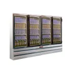 image of Howard-McCray GF88BM-S-FF 103" 4 Glass Door Merchandiser Freezer, Stainless Steel, 88 cu. ft.