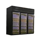 image of Howard-McCray GR75-B 78" Three Glass Door Merchandiser Refrigerator in Black, 75 cu. ft.