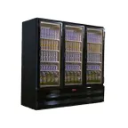 image of Howard-McCray GR75BM-B 78" Three Glass Door Merchandiser Refrigerator in Black, 75 cu. ft.
