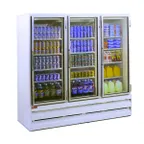 image of Howard-McCray GR75BM 78" Three Glass Door Merchandiser Refrigerator in White, 75 cu. ft.