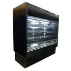 image of Howard-McCray R-OD35E-3L-B-LED 39'' Vertical Dairy Open Air Merchandiser in Black, Remote Refrigeration, 2 Shelves, w/ LED Lighting, Sloped End Panels