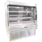 image of Howard-McCray R-OD35E-3L-S-LED 39'' Vertical Dairy Open Air Merchandiser, Stainless Steel, Remote Refrigeration, 2 Shelves, w/ LED Lighting, Sloped End Panels