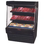 image of Howard-McCray R-OM30E-3L-B-LED 39'' Vertical Meat Open Air Merhandiser in Black, Remote Refrigeration, 2 Shelves, w/ LED Lighting 