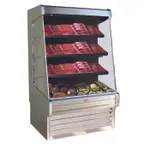 image of Howard-McCray R-OM30E-4-S-LED 51'' Vertical Meat Open Air Merhandiser, Stainless Steel, Remote