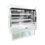 image of Howard-McCray R-OM35E-3L-S-LED 39" Vertical Packaged Meats Open Merhandiser, Stainless Steel, Remote Refrigeration, 2 Shelves, Low Profile, w/ LED Lighting