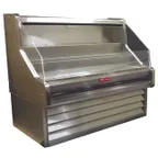 image of Howard-McCray R-OS30E-3-S-LED 39'' Horizontal Open Impulse Merchandiser, Stainless Steel, Remote