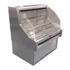 image of Howard-McCray R-OS35E-3C-LED 39'' Horizontal Curved Open Impluse Merchandiser in White, Remote Refrigeration, 2 Shelves, w/ LED Lighting