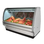 image of Howard-McCray SC-CMS40E-4C-LED 52" Single Duty Curved Refrigerated Meat Display Case