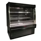 image of Howard-McCray SC-OD35E-3L-B-LED 39'' Vertical Dairy Open Merchandiser in Black, Self-Contained, 2 Shelves, w/ LED Lighting, Sloped End Panels