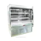 image of Howard-McCray SC-OD35E-3L-LED 39'' Vertical Dairy Open Merchandiser in White, Self-Contained, 2 Shelves, w/ LED Lighting, Sloped End Panels