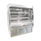 image of Howard-McCray SC-OD35E-4L-LED 51'' Vertical Dairy Open Merchandiser in White, Self-Contained, 2 Shelves, w/ LED Lighting