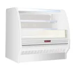 image of Howard-McCray SC-OD40E-4L-LED 51'' Horizontal Dairy Curved End Open Merchandiser in White, Self-Contained, 2 Shelves w/ LED Ligting
