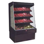 image of Howard-McCray SC-OM30E-4-B-LED 51'' Vertical Meat Open Merhandiser in Black, Self-Contained