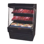image of Howard-McCray SC-OM30E-5L-B-LED 63'' Vertical Meat Open Merhandiser in Black, Self-Contained