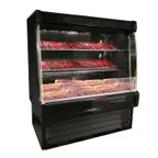 image of Howard-McCray SC-OM35E-3L-B-LED 39'' Vertical Packaged Meats Open Merhandiser in Black, Self-Contained, 2 Shelves, Low Profile, w/ LED Lighting