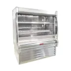 image of Howard-McCray SC-OM35E-3L-S-LED 39'' Vertical Packaged Meats Open Merhandiser, Stainless Steel, Self-Contained, 2 Shelves, Low Profile, w/ LED Lighting