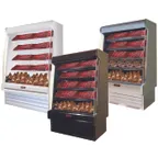 image of Howard-McCray SC-OM35E-4S-B-LED 51'' Vertical Packaged Meats Open Merhandiser in Black, Self-Contained