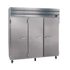 image of Howard-McCray SR75-S 78" 3-Section Reach-In Refrigerator w/ 3 Solid Doors, Remote, Stainless Steel, 75 cu. ft.