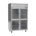 image of Beverage Air HR2HC-1HG 52" 2-Section Reach-In Refrigerator w/ 4 Glass Half Doors, Top Mounted, 1/3 hp, 47 cu. ft.